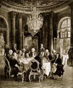 Frederick the Great entertaining Voltaire at Sanssouci, Germany